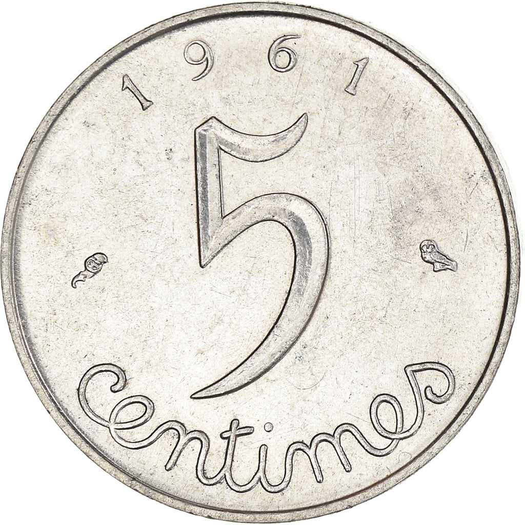 Monnaie, France, 5 Centimes, 1961