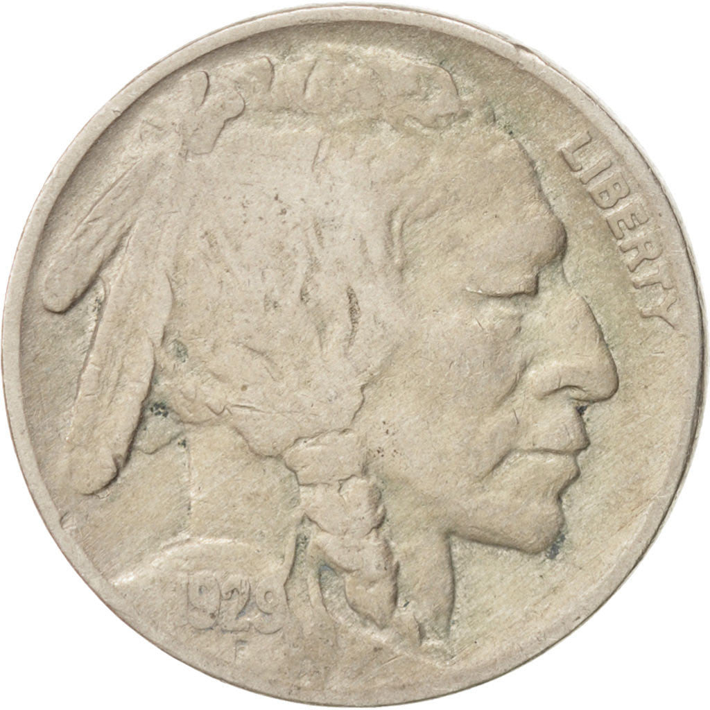 United States, Buffalo Nickel, 5 Cents, 1929, U.S. Mint, VF(30-35), Copper-ni...