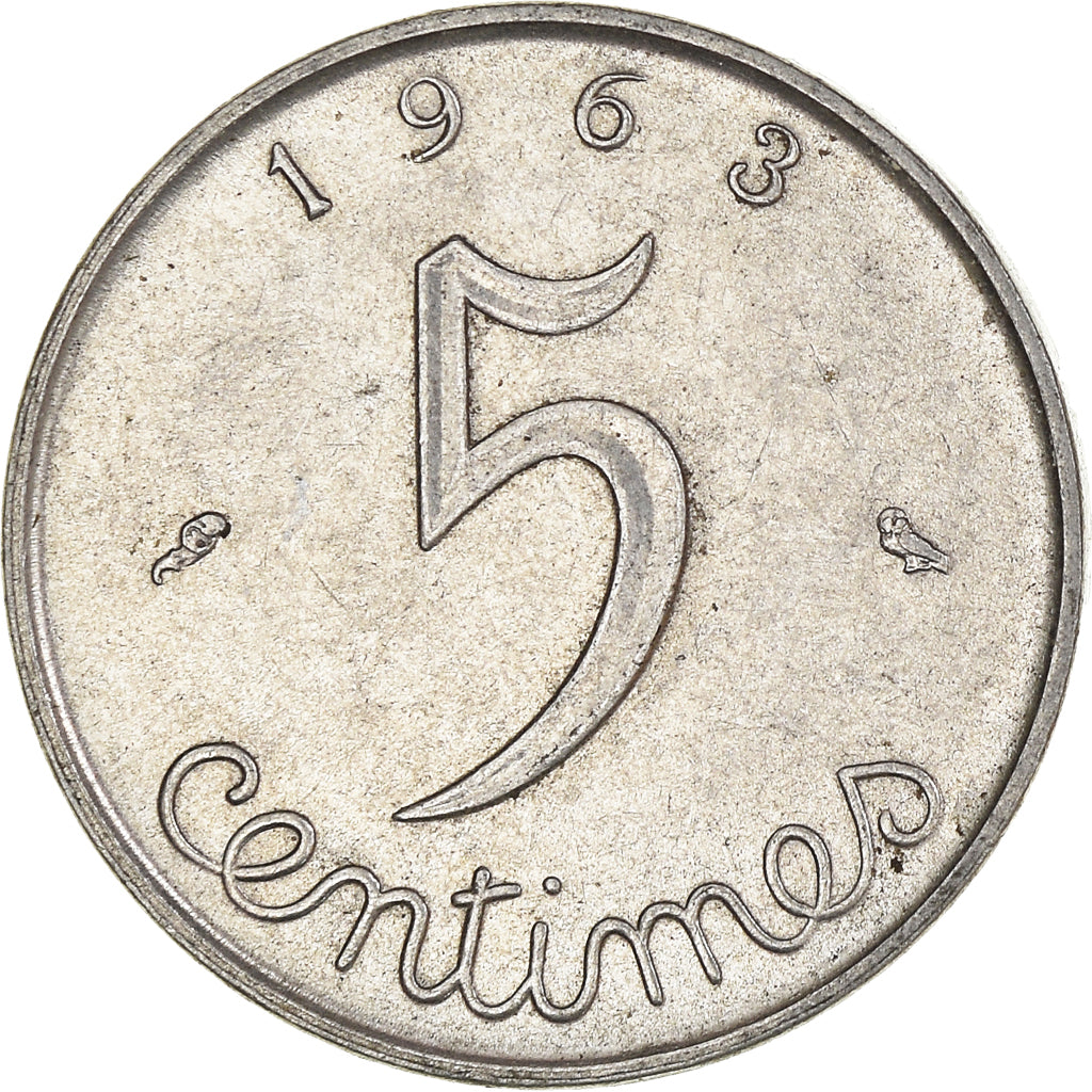 Munten, Frankrijk, 5 Centimes, 1963