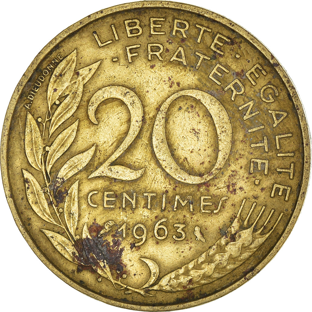 Coin, France, 20 Centimes, 1963