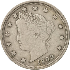 United States, Liberty Nickel, 5 Cents, 1909, U.S. Mint, VF(30-35), Copper-ni...