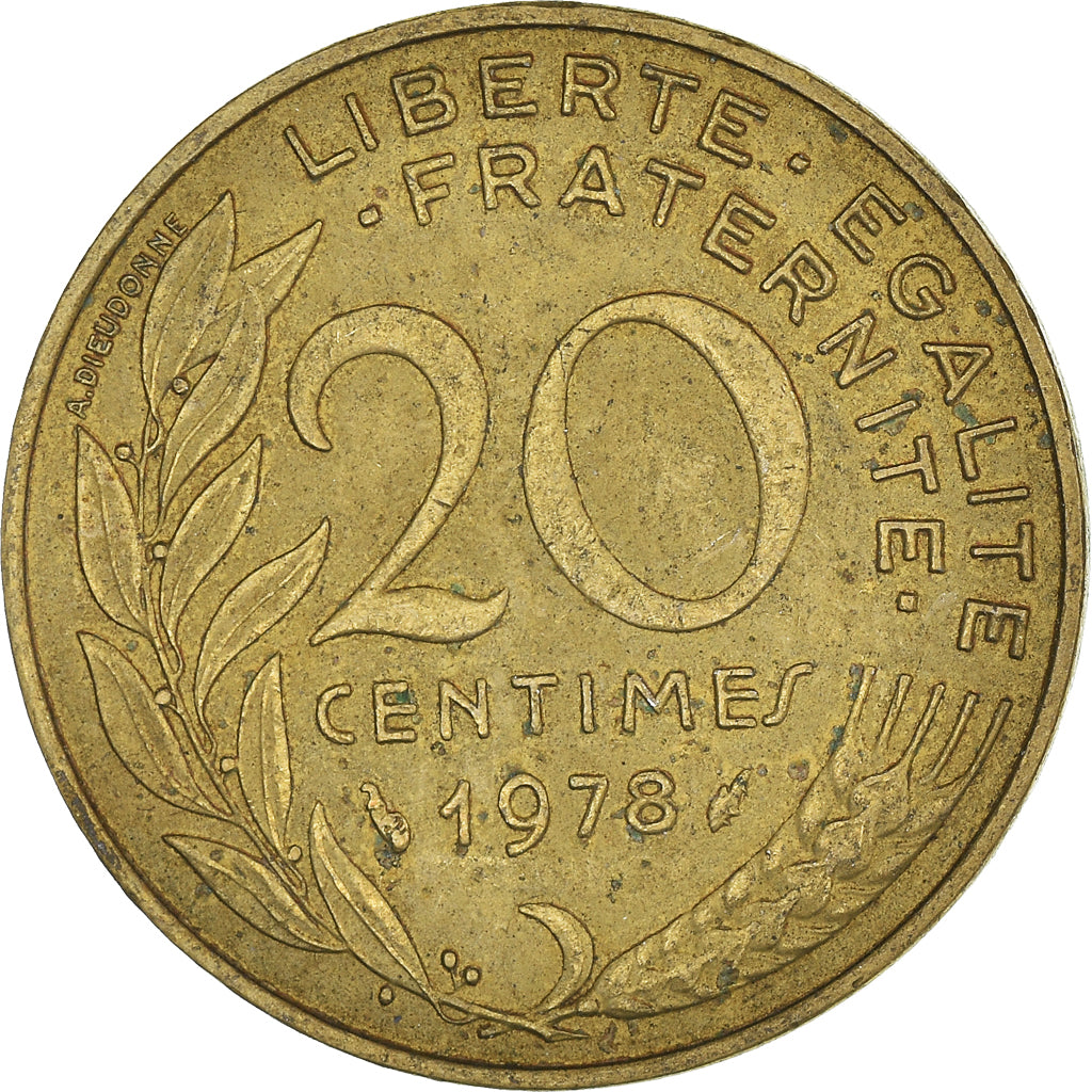 Munten, Frankrijk, 20 Centimes, 1978