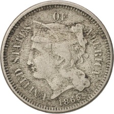 United States, Nickel 3 Cents, 1865, U.S. Mint, VF(20-25), Copper-nickel, KM:95