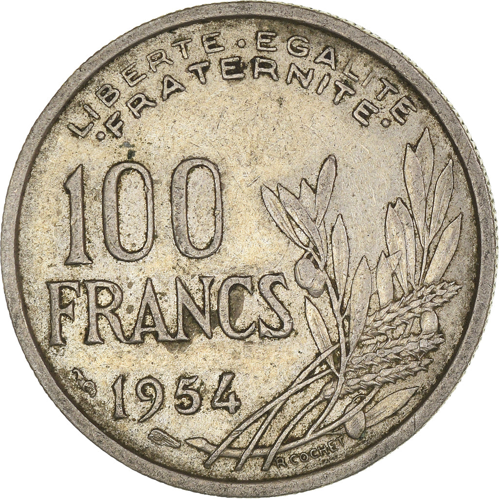 Munten, Frankrijk, 100 Francs, 1954