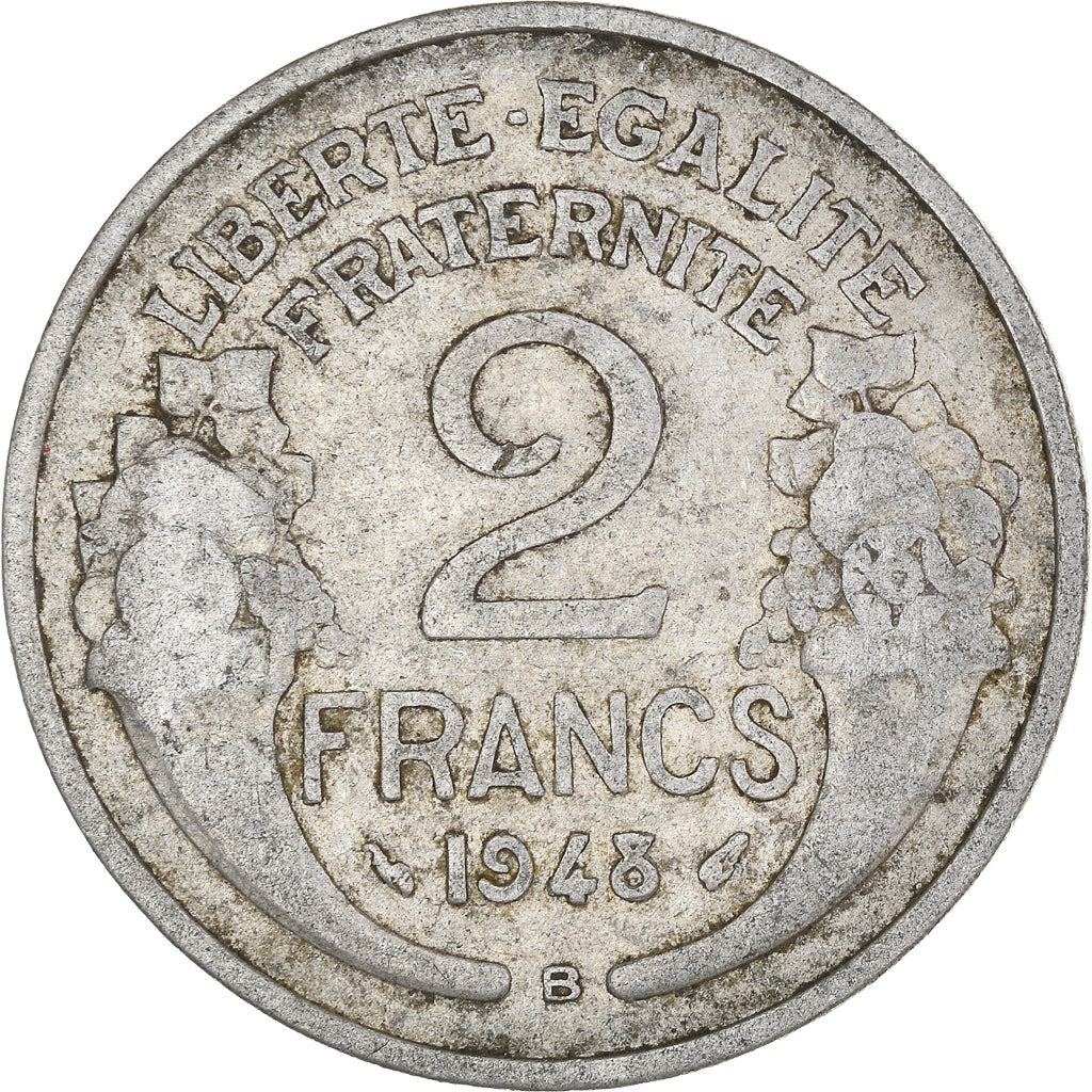 Moeda, França, 2 Francs, 1948