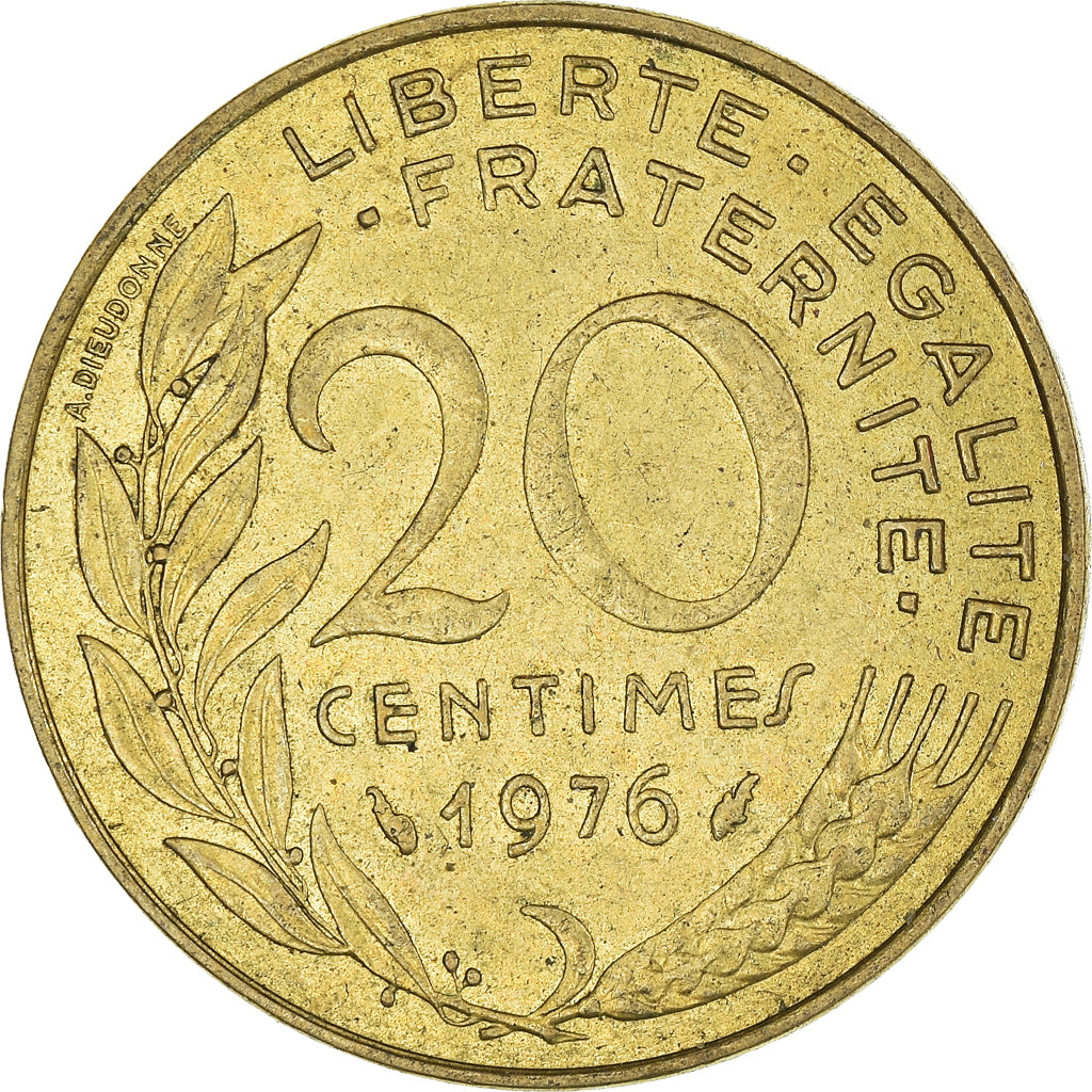 Monnaie, France, 20 Centimes, 1976