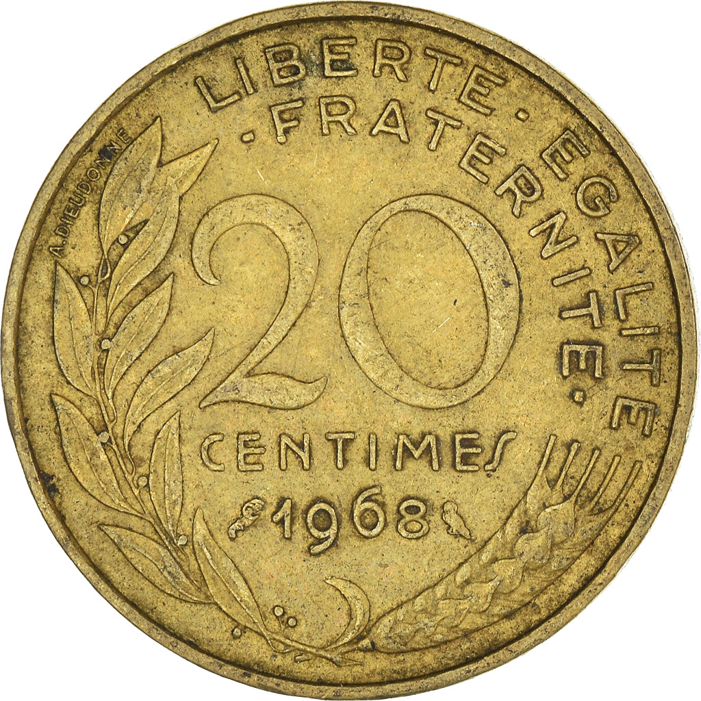 Moneda, Francia, 20 Centimes, 1968