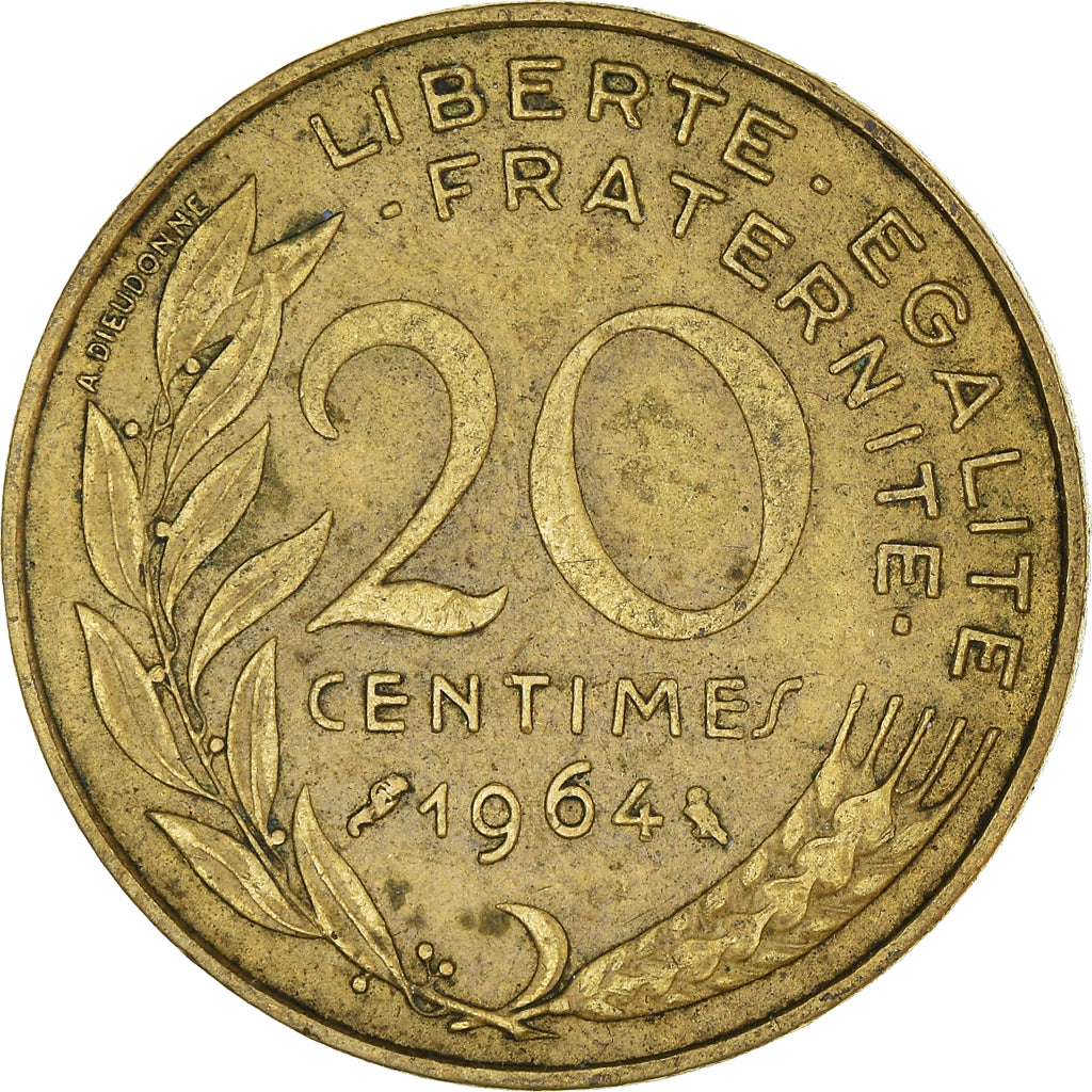 Munten, Frankrijk, 20 Centimes, 1964