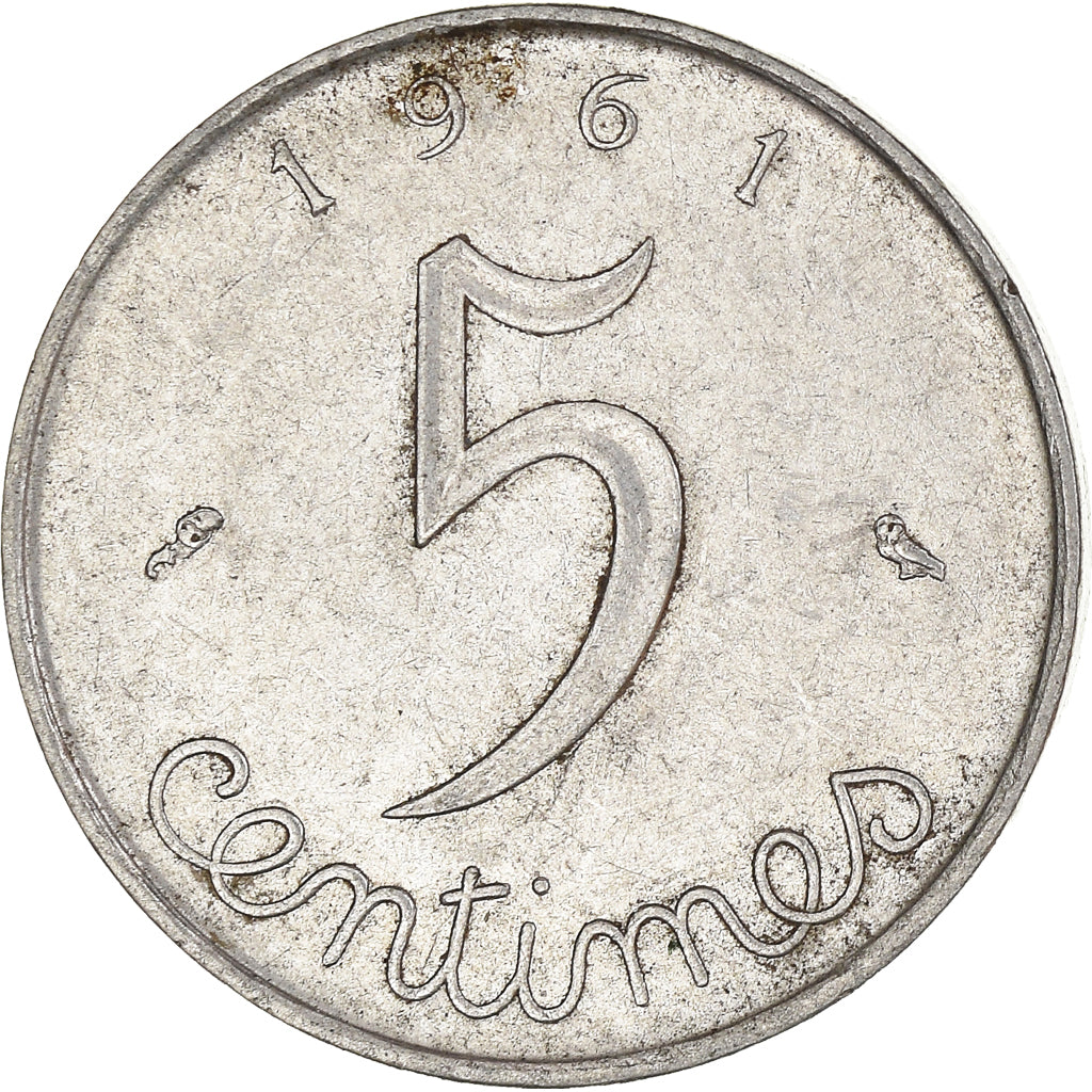 Moneta, Francja, 5 Centimes, 1961