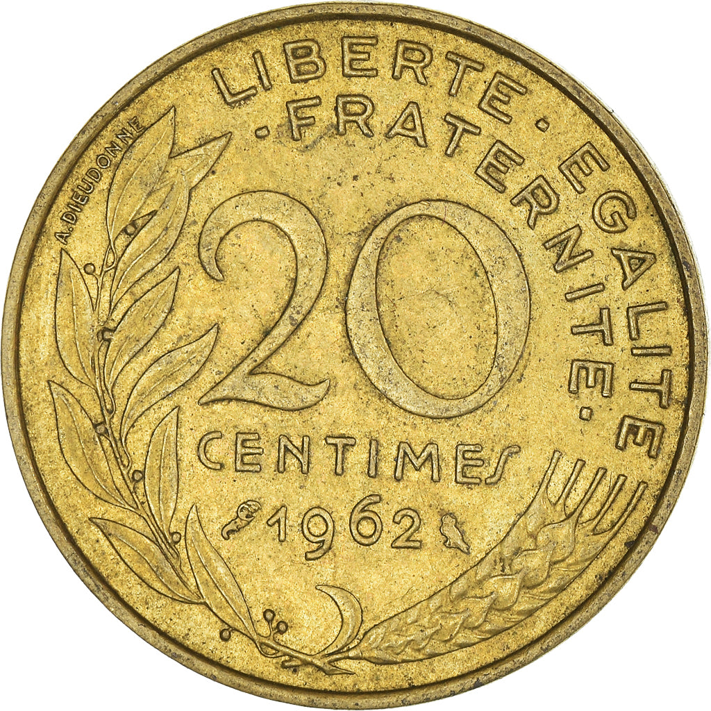 Moneda, Francia, 20 Centimes, 1962