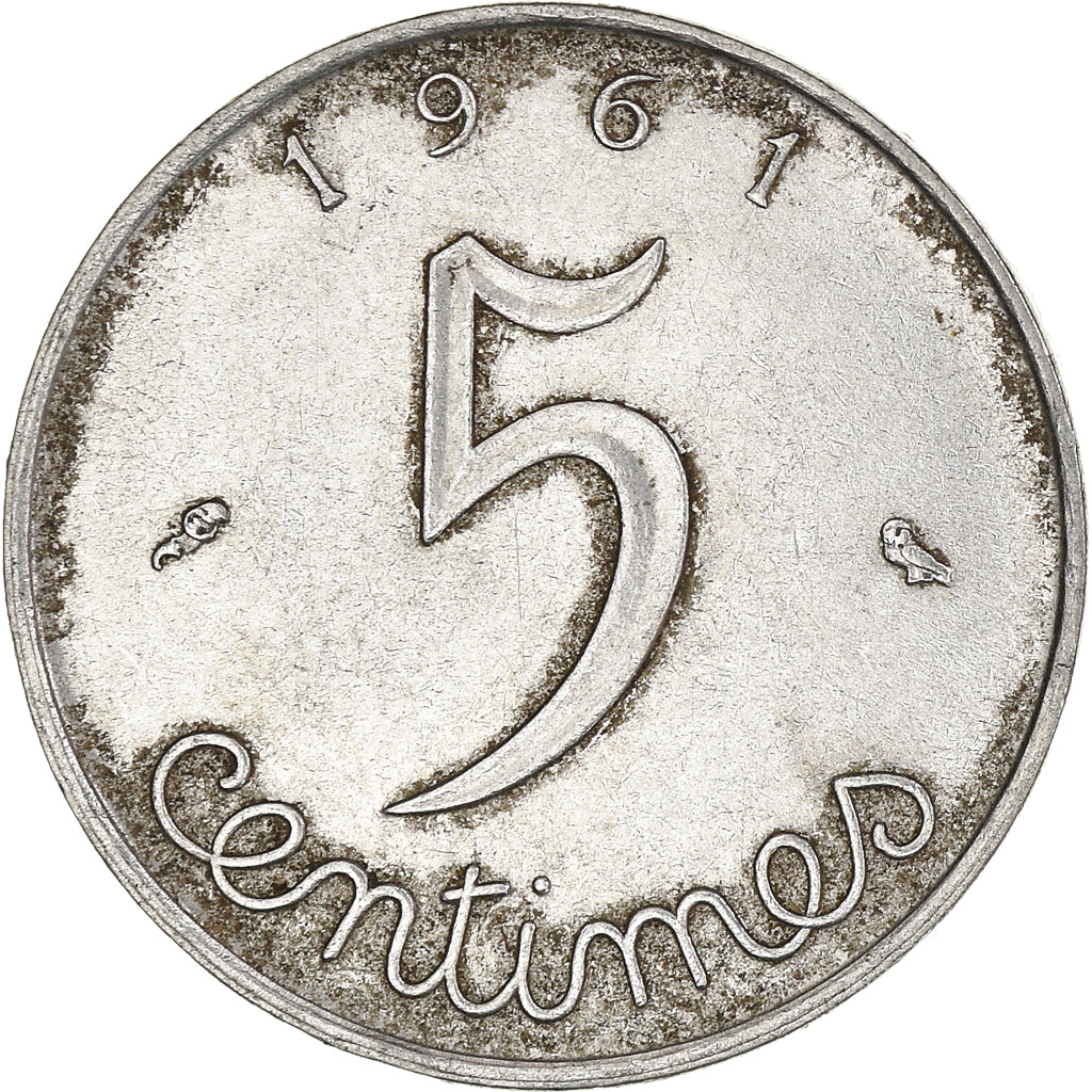 Coin, France, 5 Centimes, 1961