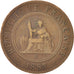 FRENCH COCHIN CHINA, Cent, 1885, Paris, VF(30-35), Bronze, KM:3
