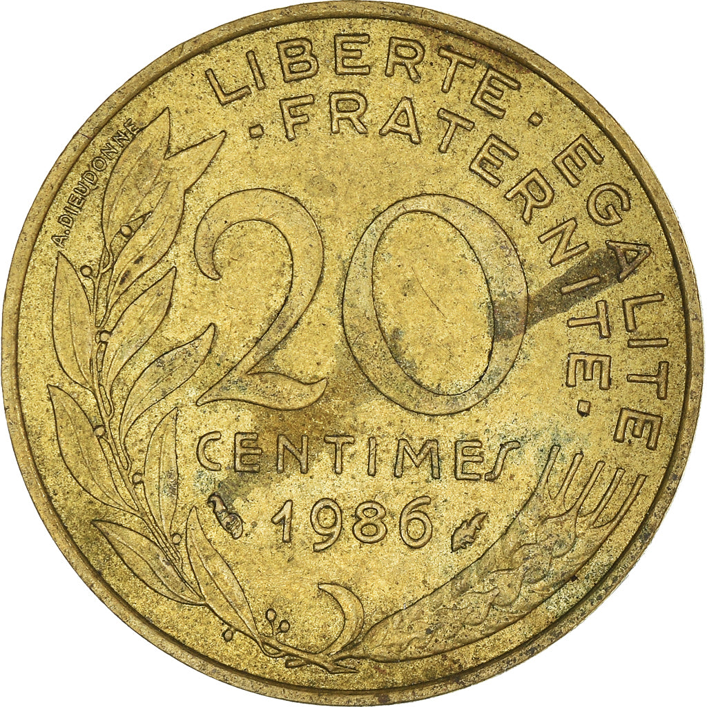 Münze, Frankreich, 20 Centimes, 1986