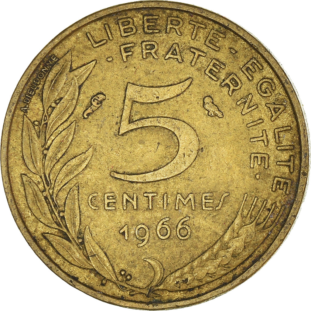 Coin, France, 5 Centimes, 1966
