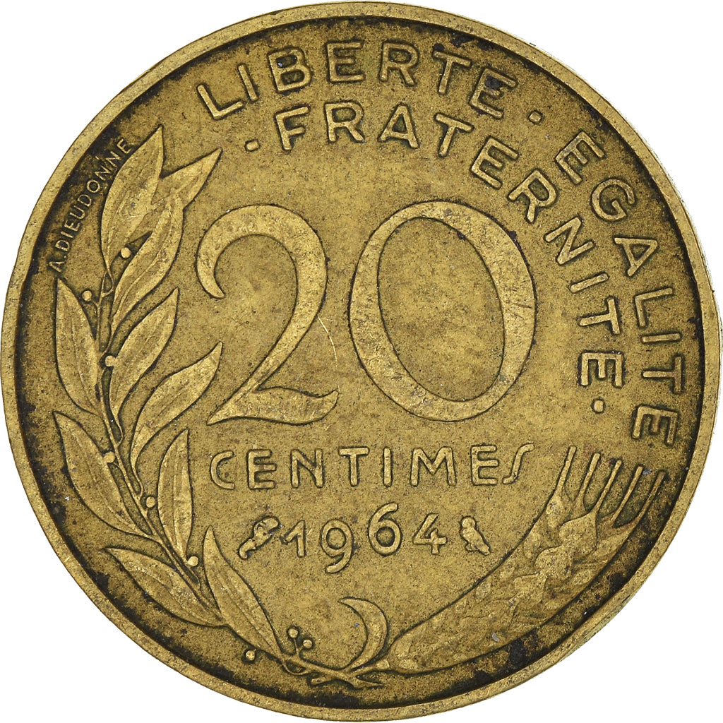 Monnaie, France, 20 Centimes, 1964