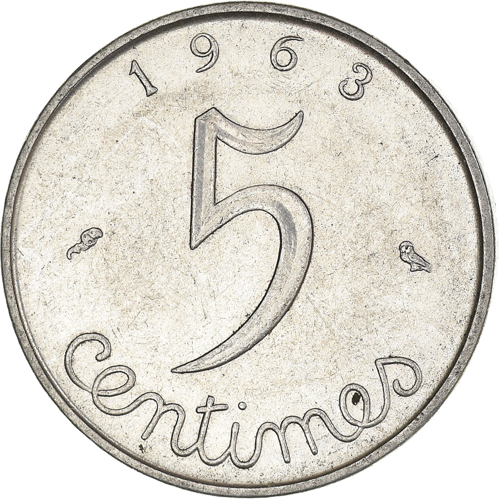 Munten, Frankrijk, 5 Centimes, 1963