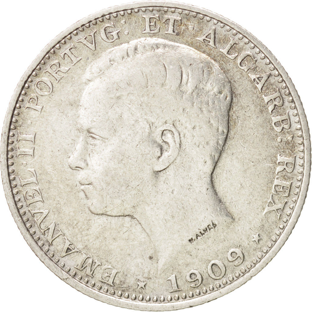 Portugal, Manuel II, 200 Reis, 1909, Paris, EF(40-45), Silver, KM:549