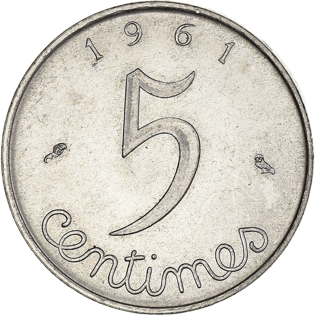 Coin, France, 5 Centimes, 1961