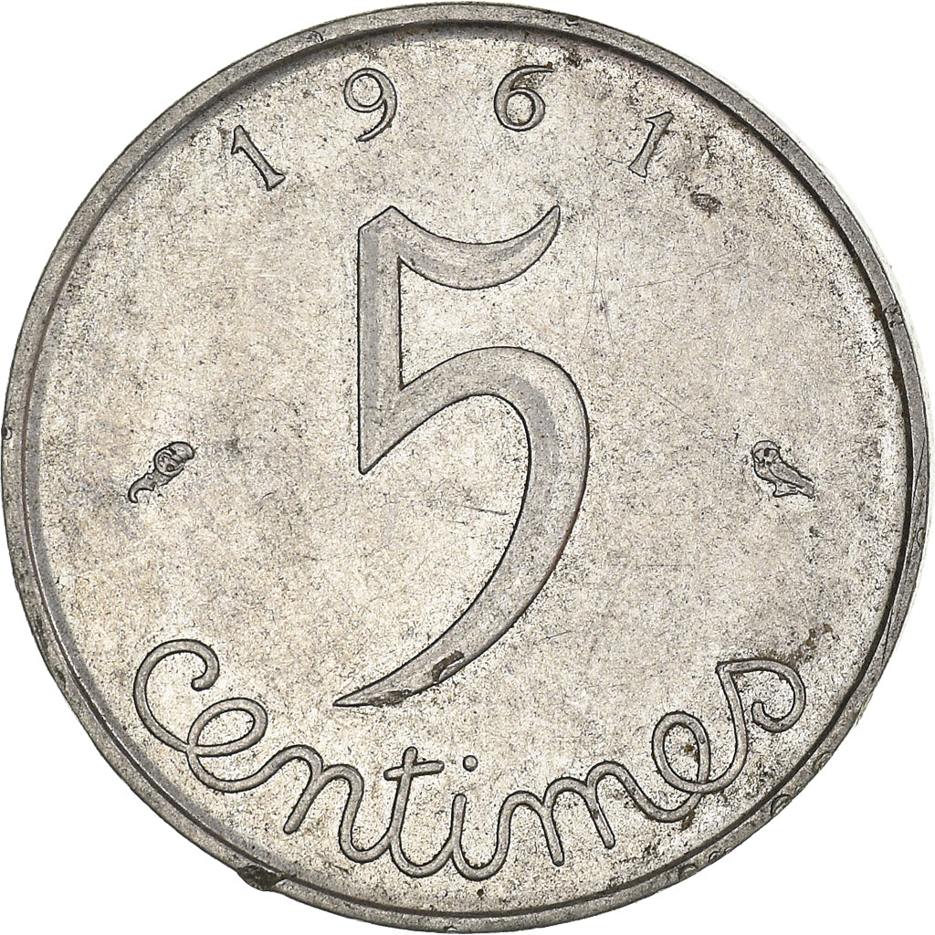 Moeda, França, 5 Centimes, 1961