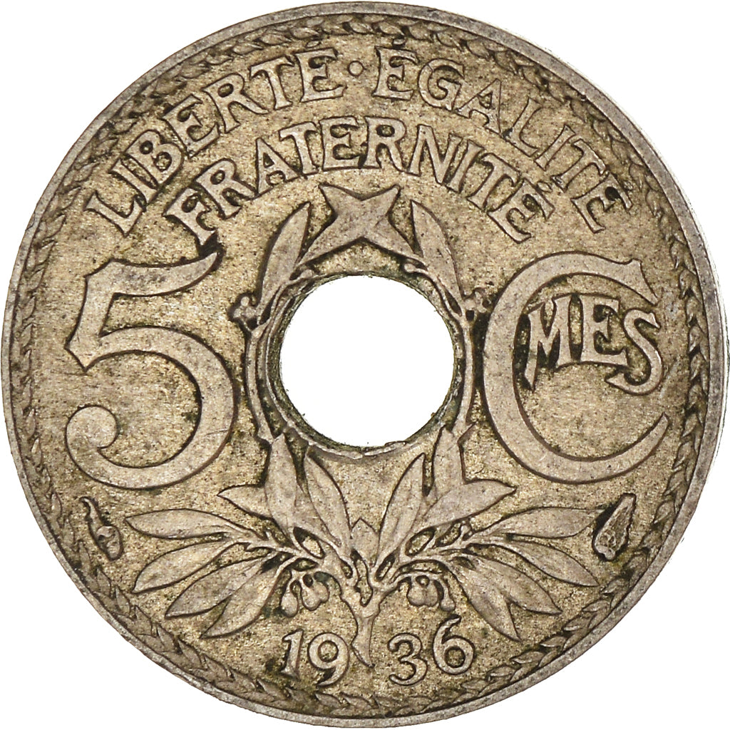 Moeda, França, 5 Centimes, 1936