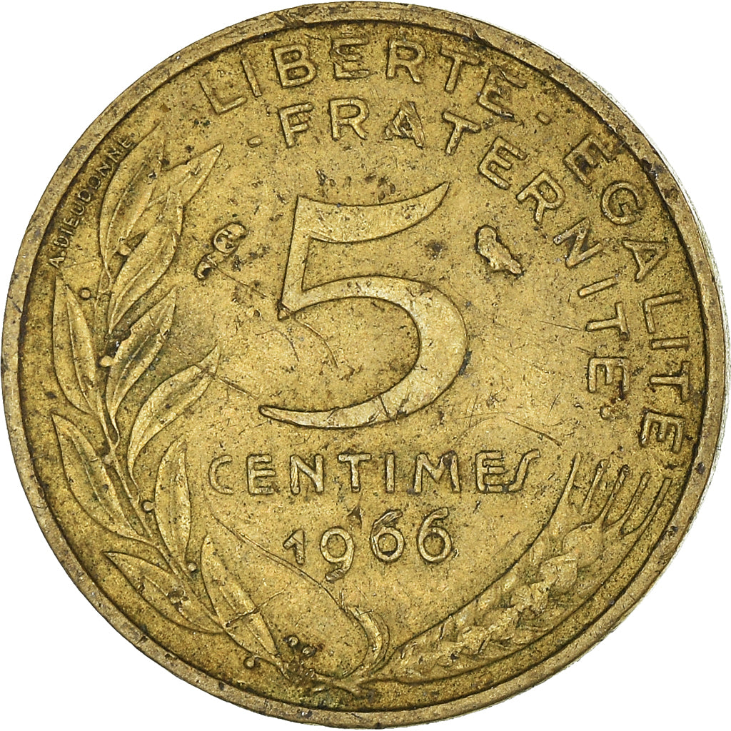 Münze, Frankreich, 5 Centimes, 1966