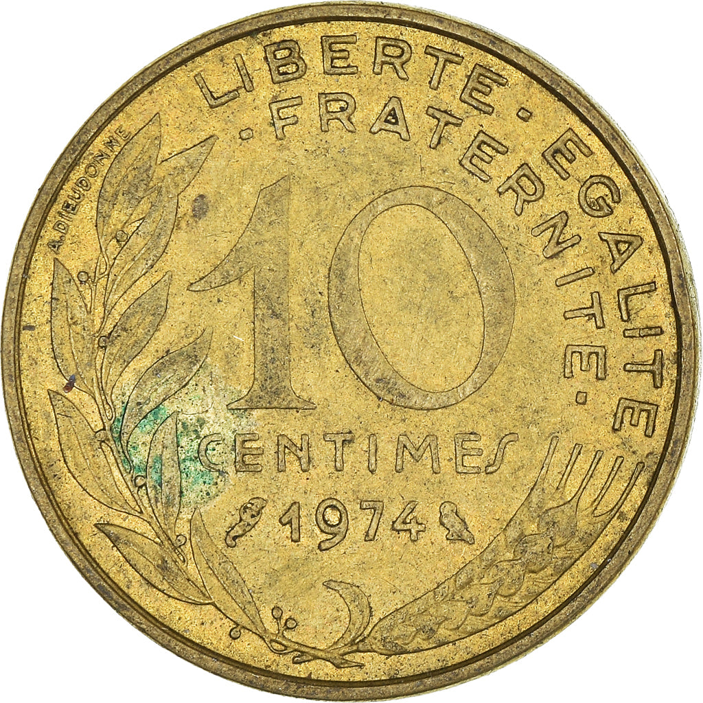 Coin, France, 10 Centimes, 1974