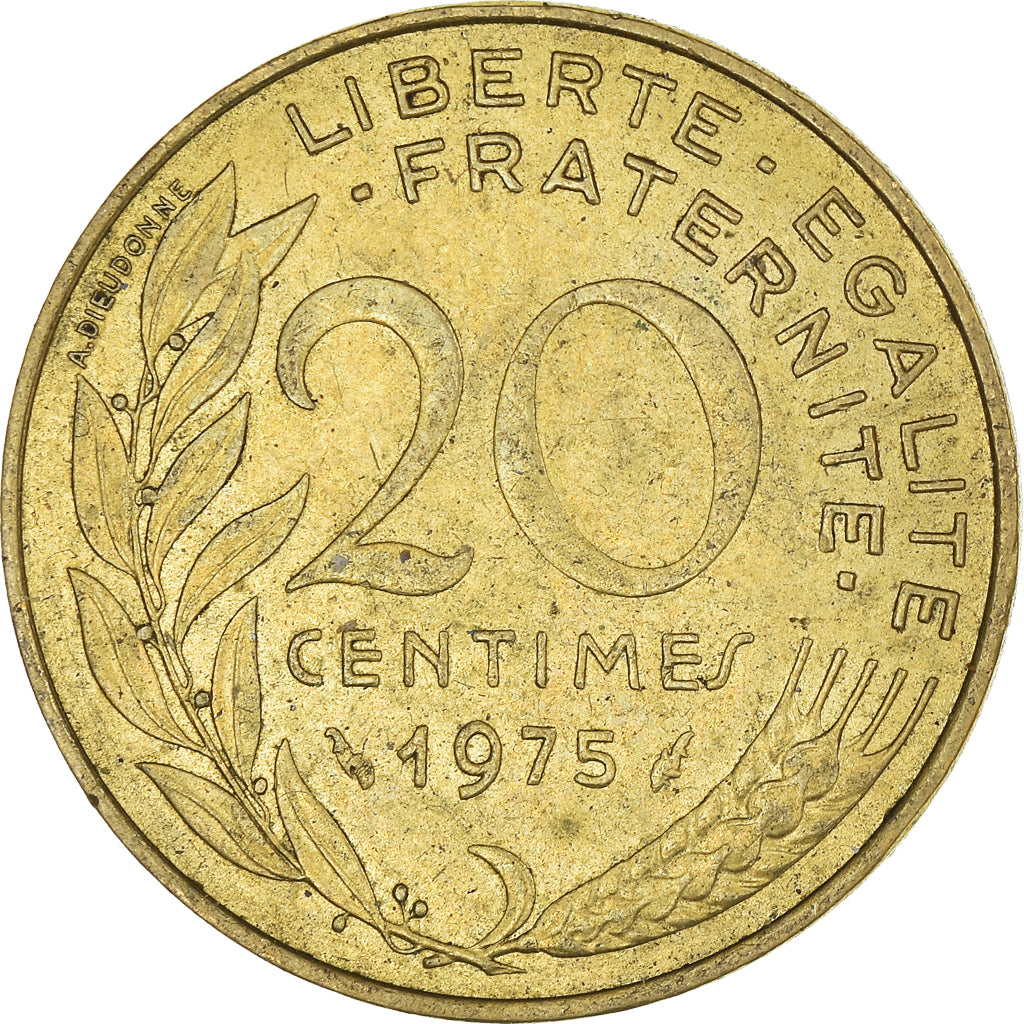 Coin, France, 20 Centimes, 1975