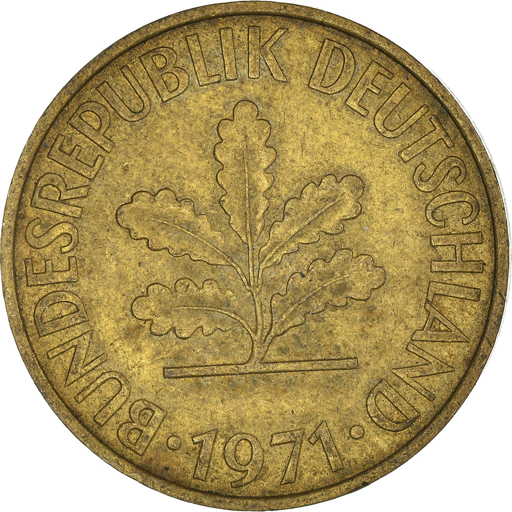 Moeda, ALEMANHA - REPÚBLICA FEDERAL, 10 Pfennig, 1971