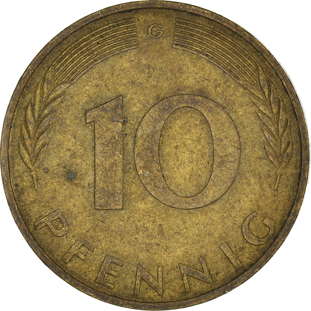 Moeda, ALEMANHA - REPÚBLICA FEDERAL, 10 Pfennig, 1971