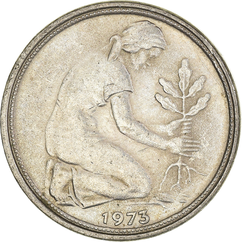 Moneta, GERMANIA - REPUBBLICA FEDERALE, 50 Pfennig, 1973