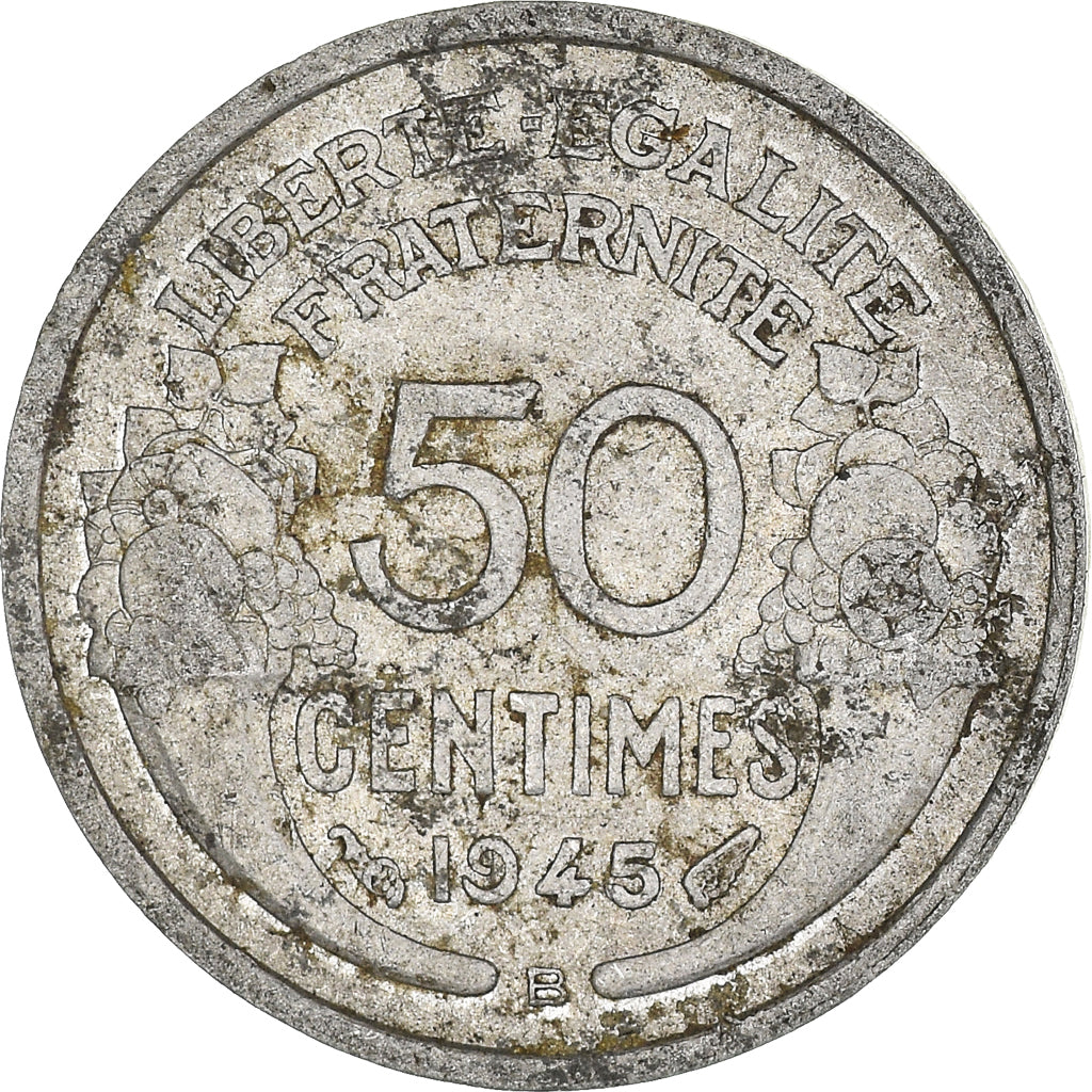 Monnaie, France, 50 Centimes, 1945
