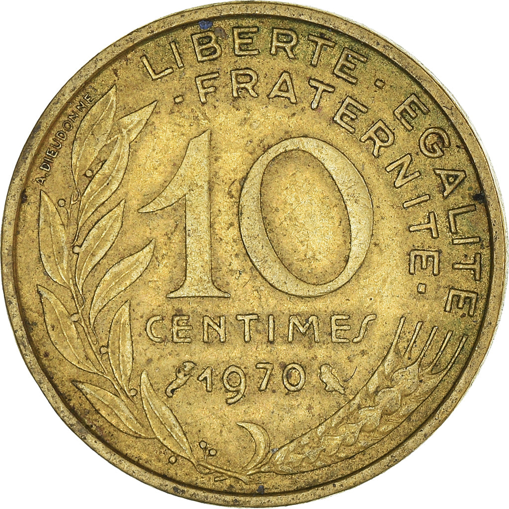 Moneda, Francia, 10 Centimes, 1970