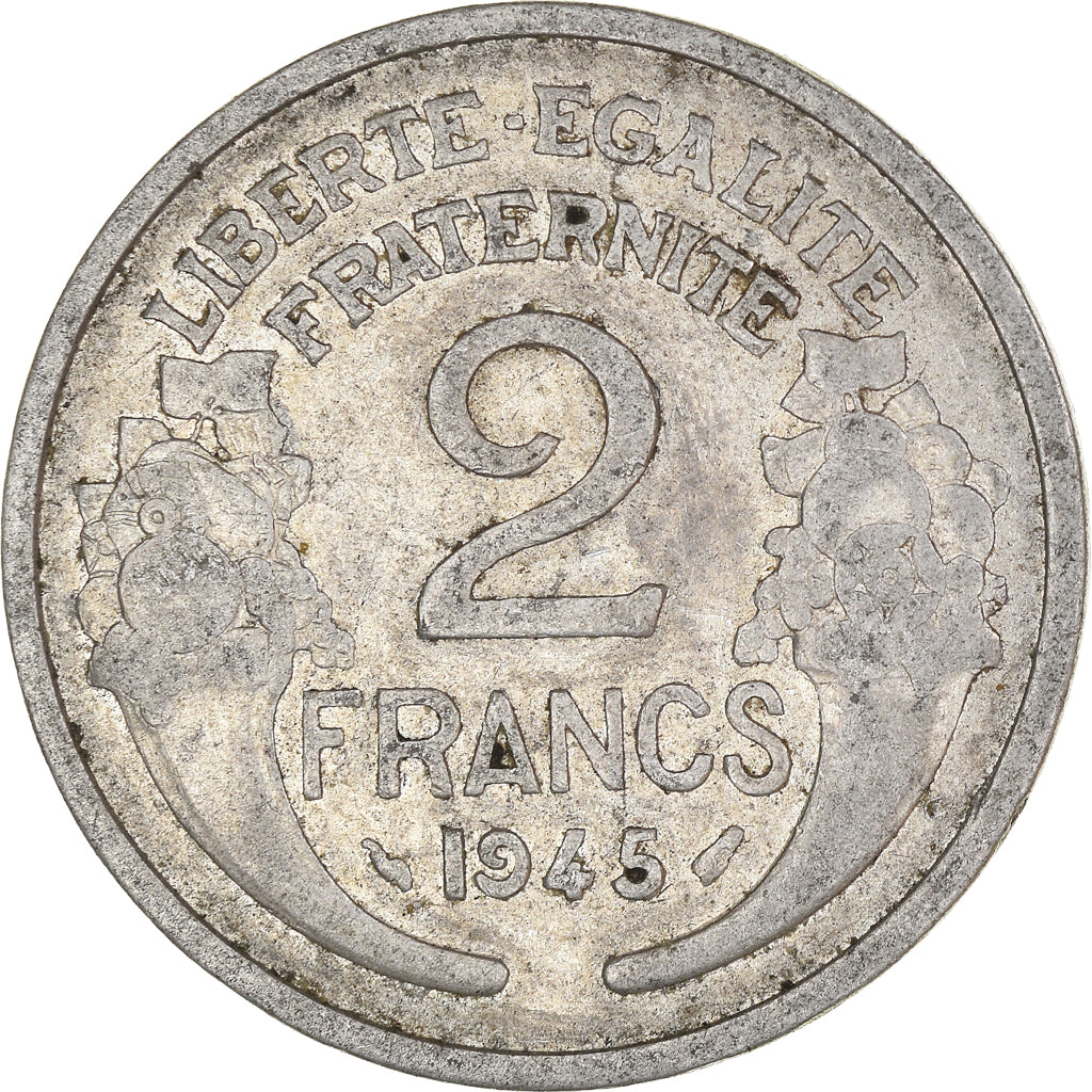 Moneta, Francia, 2 Francs, 1945