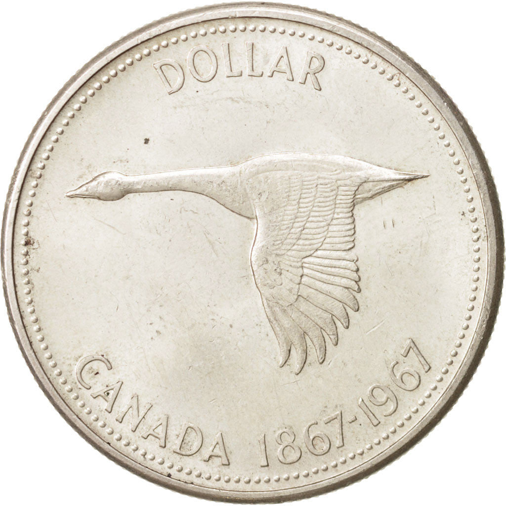 Canada, Elizabeth II, Dollar, 1967, Royal Canadian Mint, MS(63), Silver, KM:70