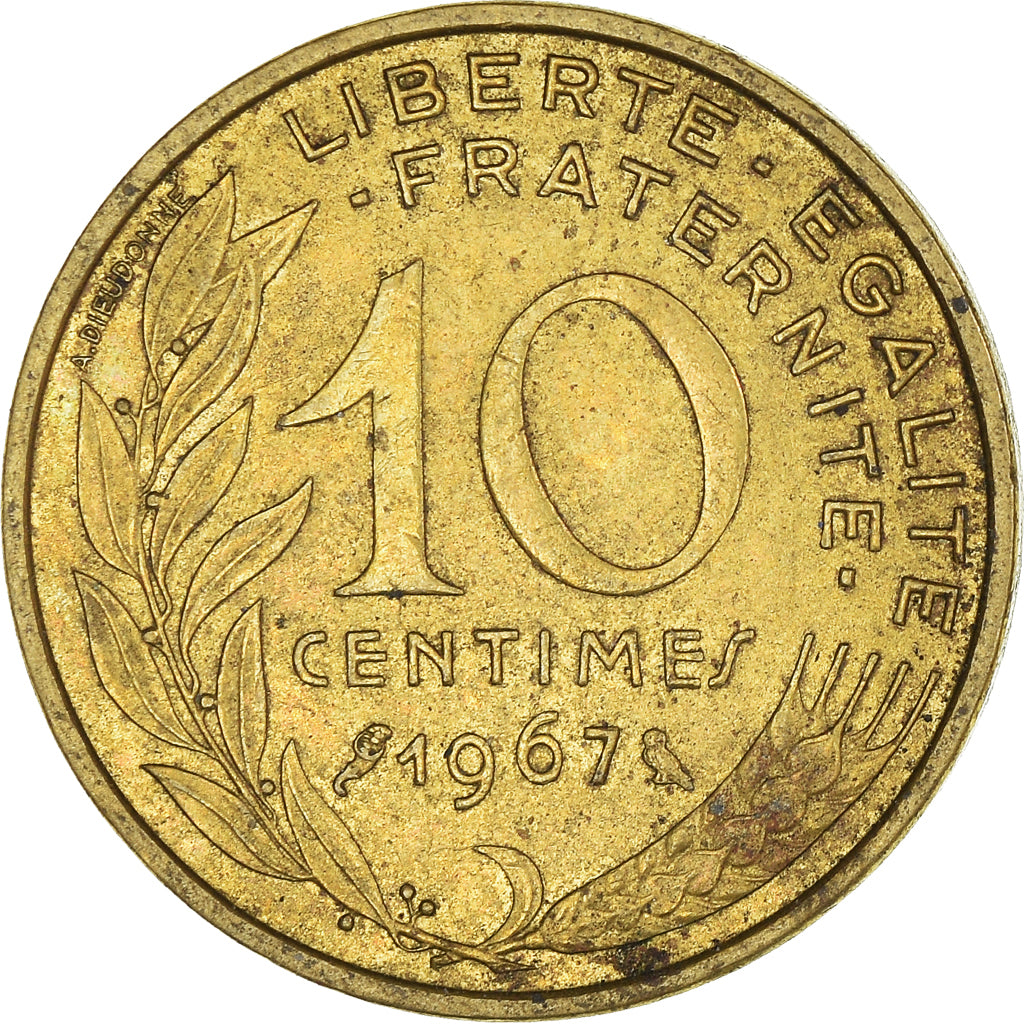 Coin, France, 10 Centimes, 1967