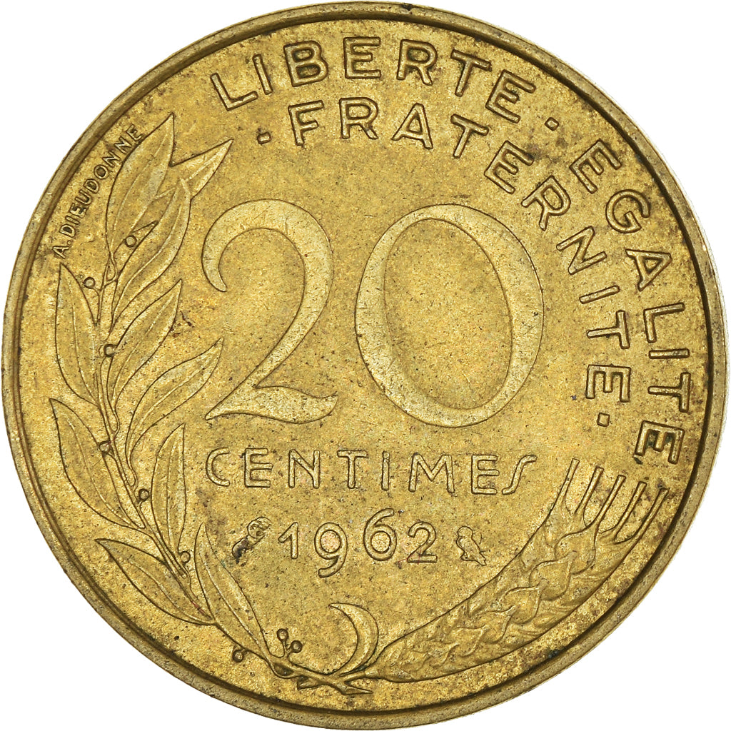 Munten, Frankrijk, 20 Centimes, 1962
