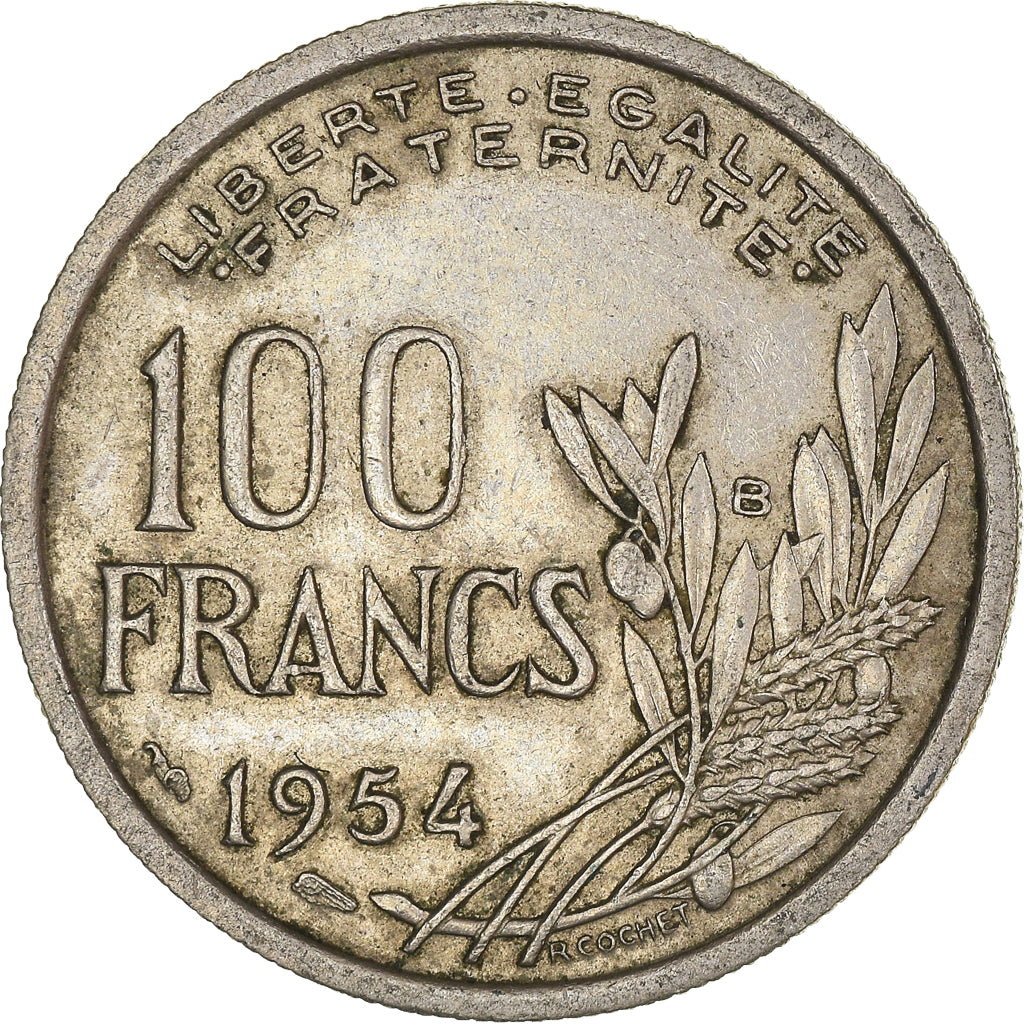 Munten, Frankrijk, 100 Francs, 1954