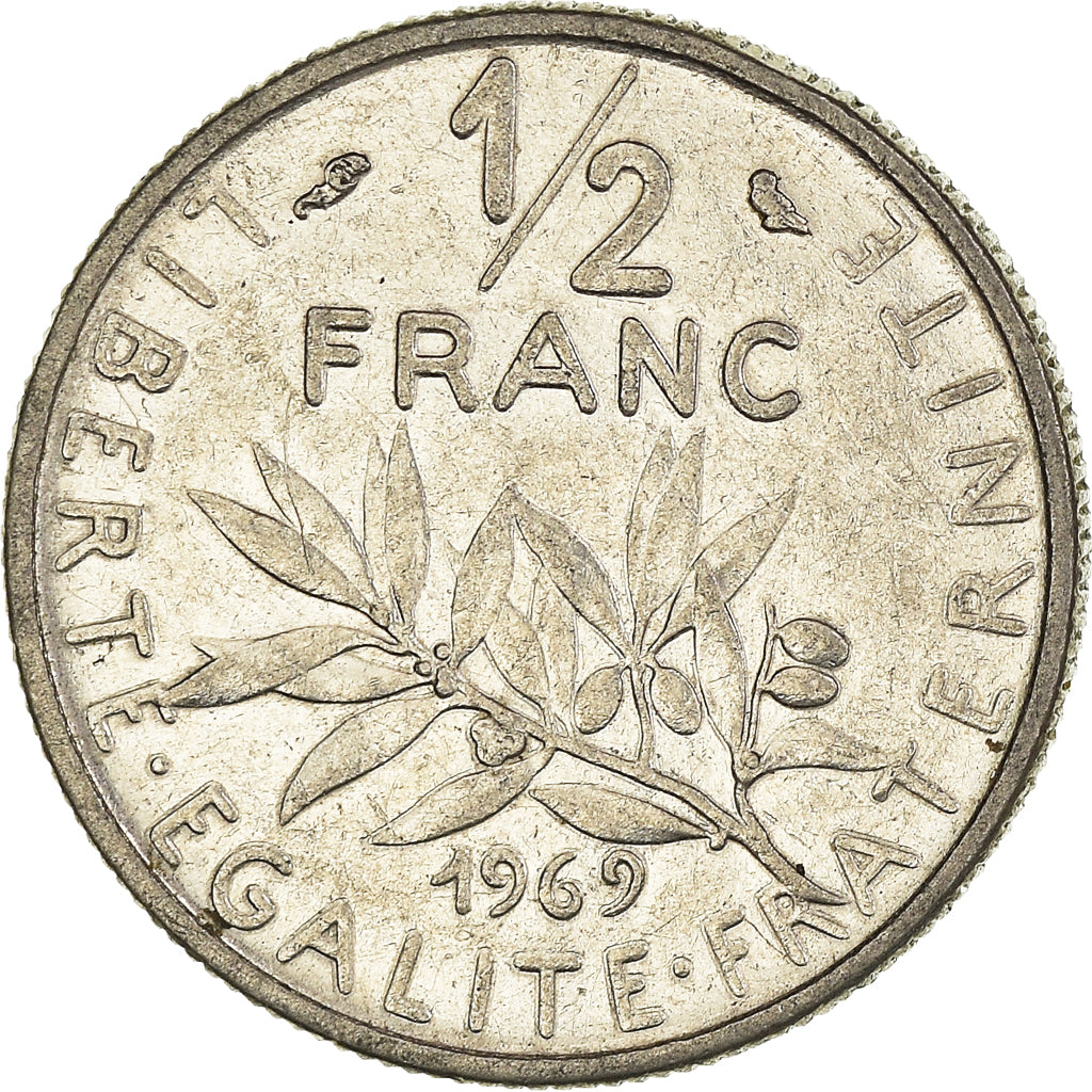 Monnaie, France, 1/2 Franc, 1969