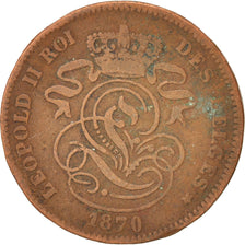 Coin, Belgium, Leopold II, 2 Centimes, 1870, VF(20-25), Copper, KM:35.1