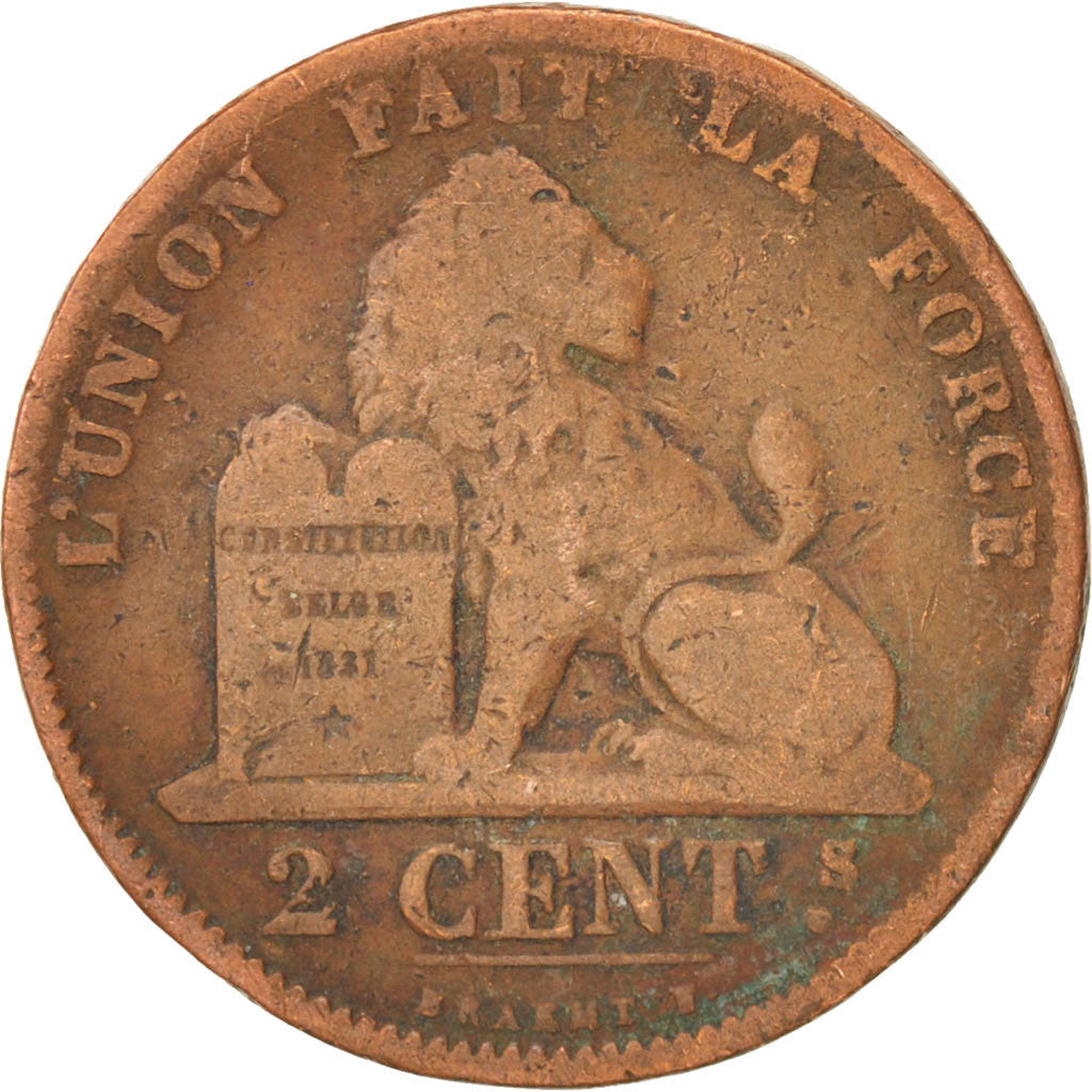 Coin, Belgium, Leopold II, 2 Centimes, 1870, VF(20-25), Copper, KM:35.1