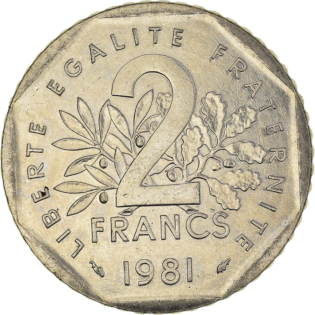 Moneta, Francia, 2 Francs, 1981