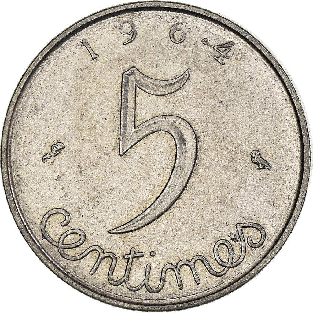 Munten, Frankrijk, 5 Centimes, 1964