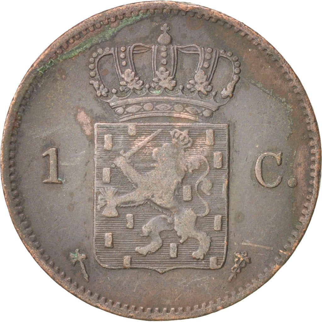 Moneda, Países Bajos, William III, Cent, 1877, BC+, Cobre, KM:100
