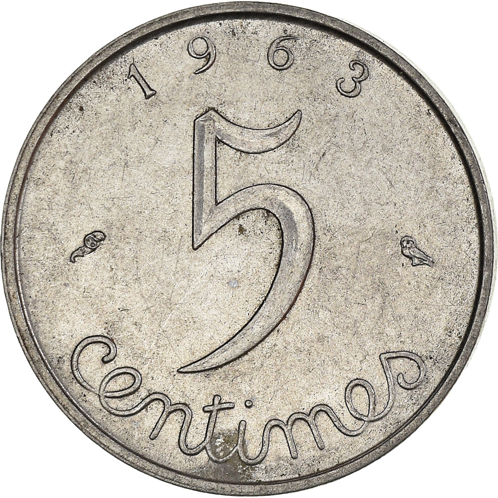 Moneta, Francia, 5 Centimes, 1963
