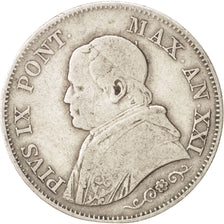Münze, Italien Staaten, PAPAL STATES, Pius IX, Lira, 1866, Roma, S, Silber