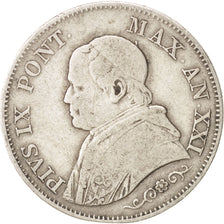 Munten, Italiaanse staten, PAPAL STATES, Pius IX, Lira, 1866, Roma, FR, Zilver