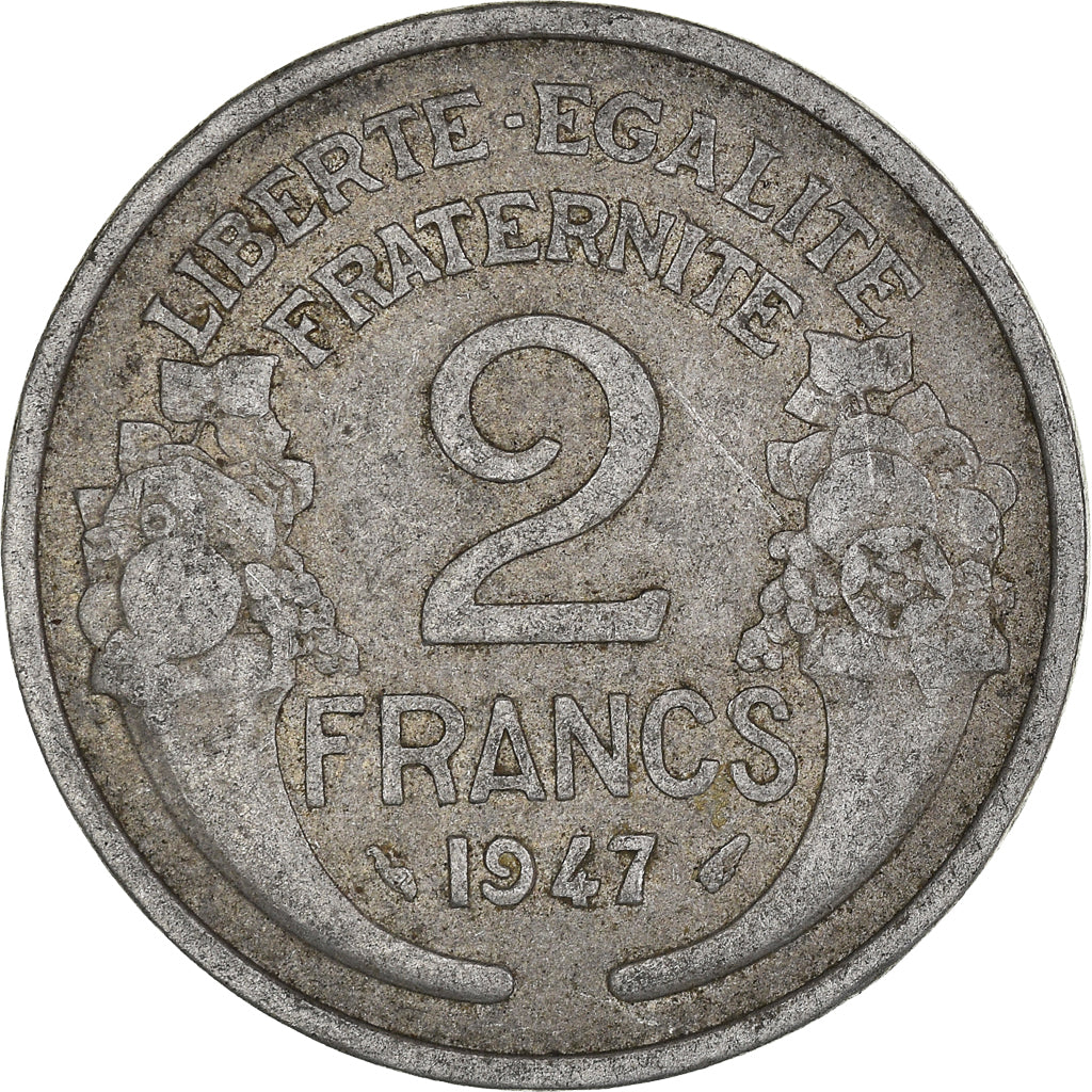 Moeda, França, 2 Francs, 1947