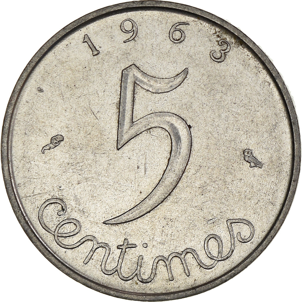 Moneta, Francia, 5 Centimes, 1963