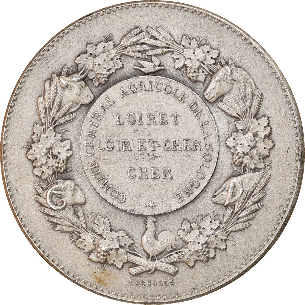 France, Medal, Comité central agricole de la Sologne, Agriculture, Lagrange