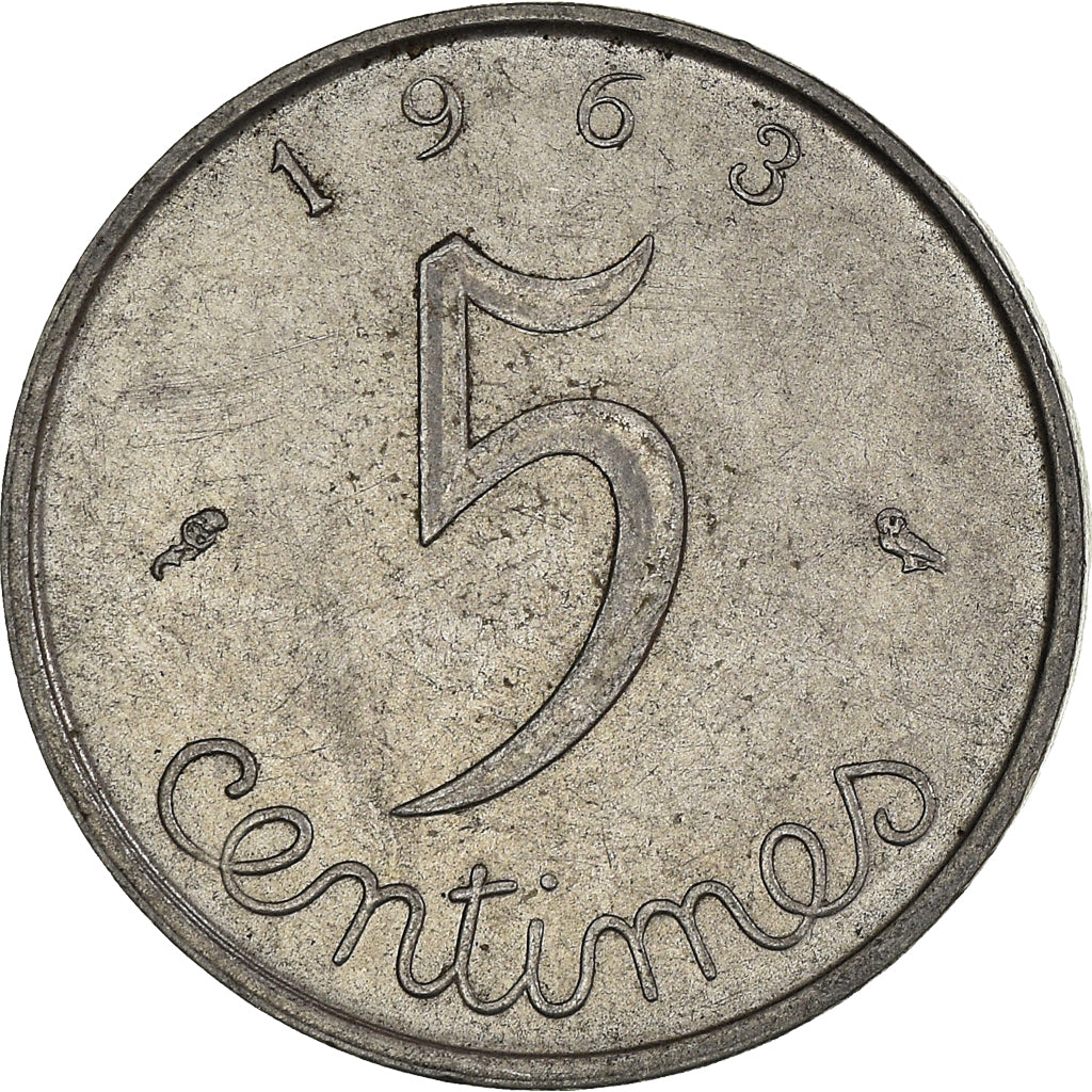 Munten, Frankrijk, 5 Centimes, 1963